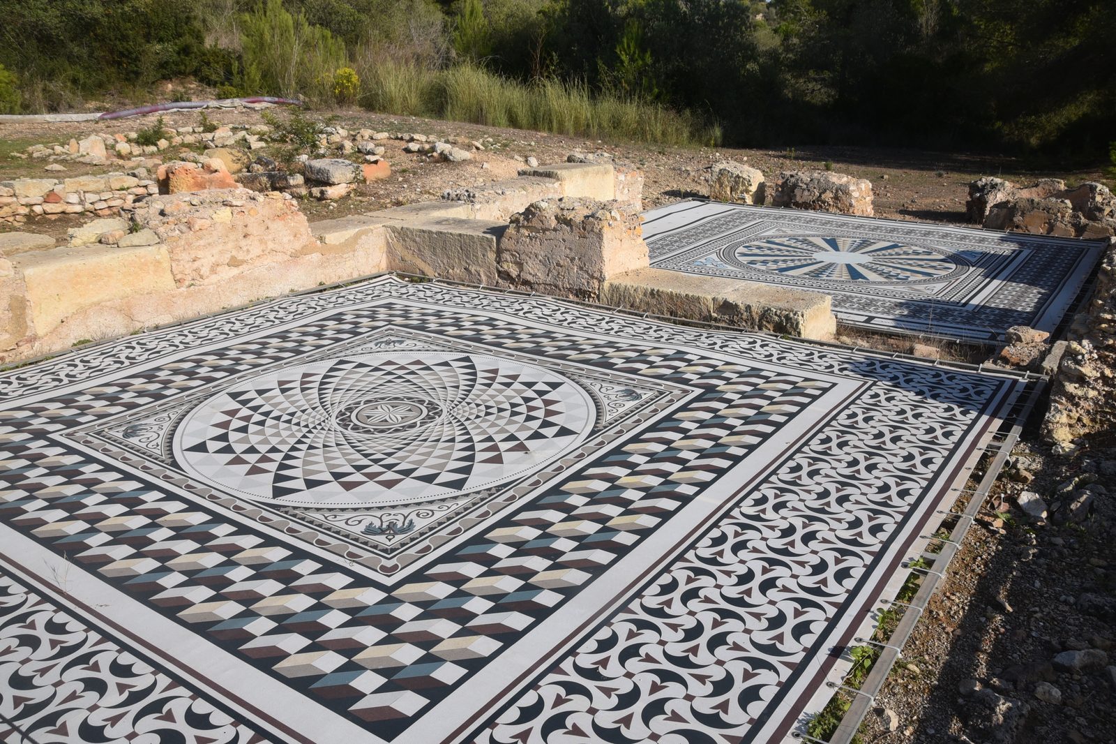 Mosaic floor at the Roman Villa of Els Munts