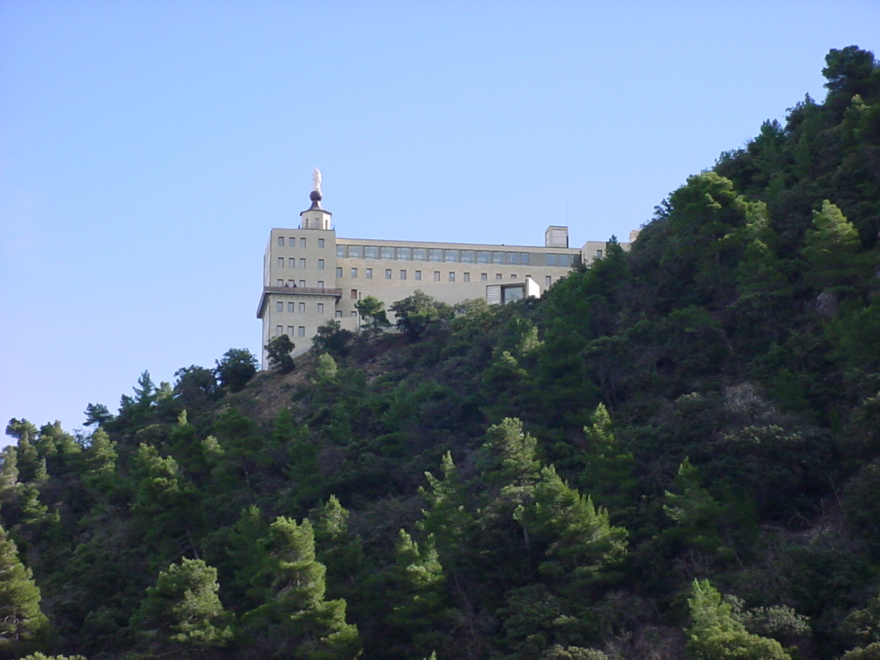 The Font Roja sanctuary above the forested slopes